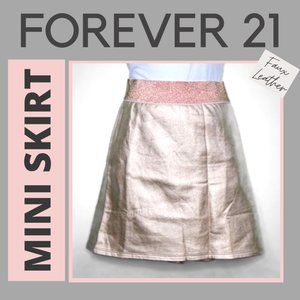 Pink Faux Leather Mini Skirt